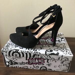 Brand New black nubuck stiletto pumps heels